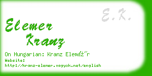 elemer kranz business card